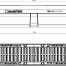 Комплект: Лоток CompoMax Drive ЛВ–15.21.21–П полимербетонный с решеткой щелевой чугунной ВЧ кл.D и E