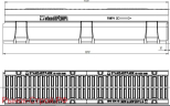 Комплект: Лоток CompoMax Drive ЛВ–15.21.21–П полимербетонный с решеткой щелевой чугунной ВЧ кл.D и E