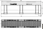 Комплект: Лоток CompoMax Drive ЛВ–15.21.31–П полимербетонный с решеткой щелевой чугунной ВЧ кл.D и E