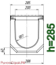 Комплект: лоток водоотводный Maxi BetoMax ЛВ-20.29.28-Б бетонный с решеткой чугунной ВЧ
