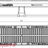 Лоток водоотводный CompoMax Drive ЛВ– 20.26.21–П полимербетонный с решеткой чугунной ВЧ (комплект)