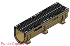 Лоток водоотводный CompoMax Drive ЛВ– 20.26.26–П полимербетонный с решеткой чугунной ВЧ (комплект)