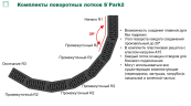 Лоток поворотный водоотводный S'park 2 пластиковый DN100 h70 с решеткой щелевой пластиковой кл. А15 (комплект)