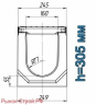 Комплект: лоток водоотводный BetoMax Maxi ЛВ-16.25.31-Б бетонный с решеткой чугунной ВЧ-50