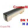 Лоток водоотводный CompoMAX ЛВ–11.19.23-П полимербетонный с решёткой щелевой чугунной ВЧ (комплект)