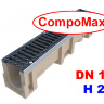 Лоток водоотводный CompoMAX ЛВ–11.19.23-П полимербетонный с решёткой щелевой чугунной ВЧ (комплект)
